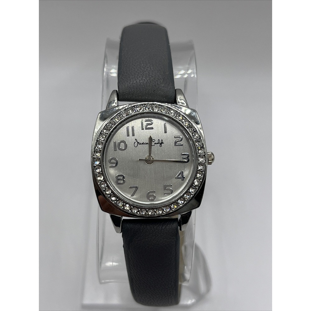 Jessica Carlyle Women's Silver Rhinestone Bezel Quartz Watch- New Battery